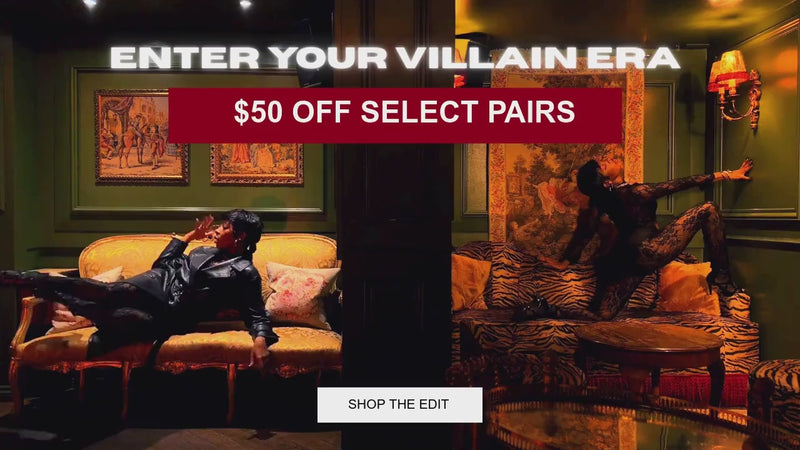 Enter your Villain Era. $50 off select pairs. VAMP Heels Halloween sale.